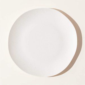 CB2 Pebble White Melamine Dinner Plate (Set of 6 or less)
